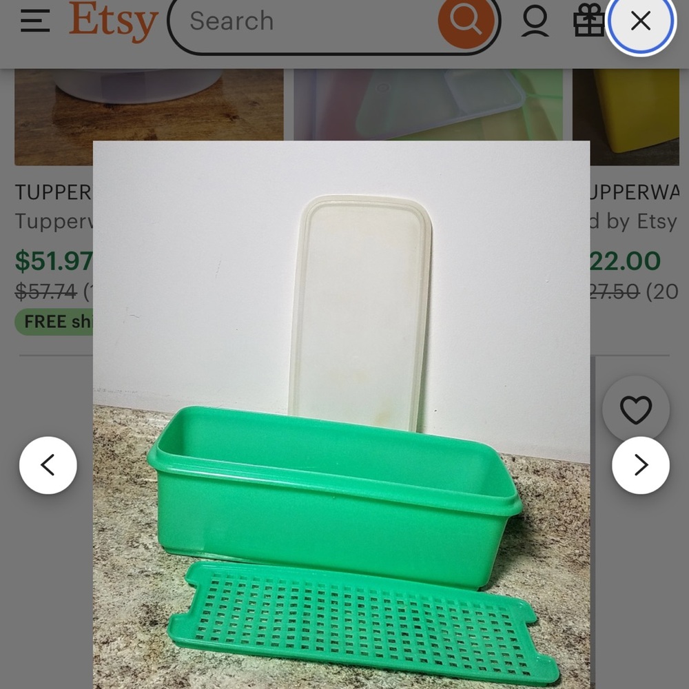 Vintage Tupperware Mint Green Rectangular Container - Picture 3 of 3
